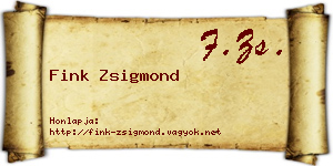 Fink Zsigmond névjegykártya